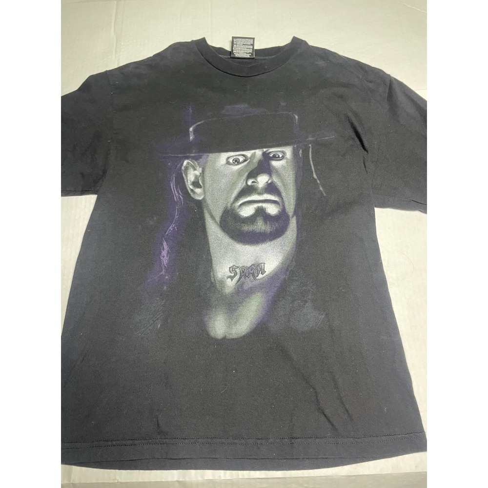 Vintage WWE Undertaker Graphic T-Shirt Mens Large Black Trinity Products WWE WWF